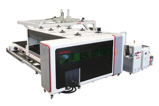 DXTECH All Cover Sheet and Tube Metal Laser Cutting Machine with Loading System